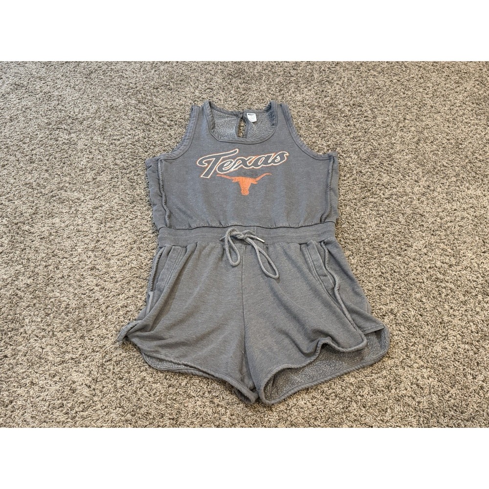 Texas Longhorn GAME DAY College Short Romper Women's Size XL Gray